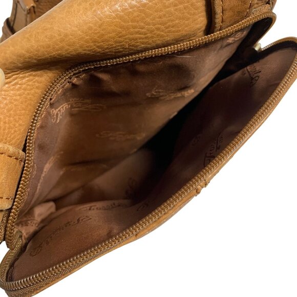 VTG FOSSIL 1954 Leather Crossbody Shoulder Bag Travel Organizer Satchel 75082 - Picture 9 of 12